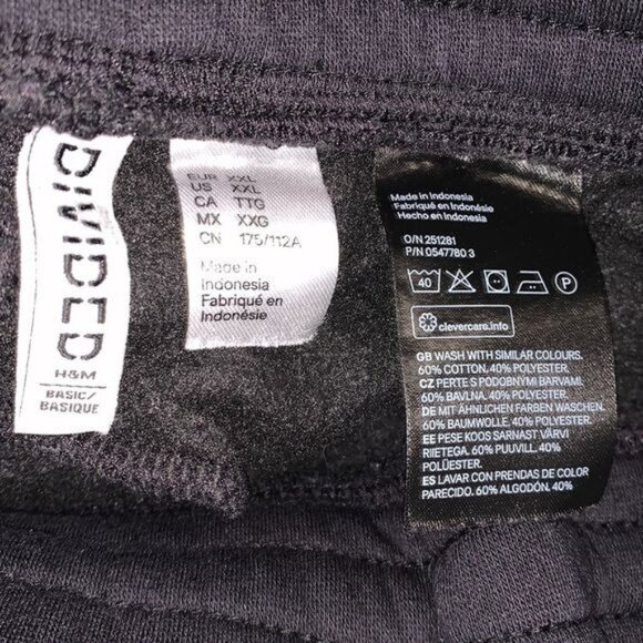 H&M Divided Black Jogger Pants XXL Cotton/Polyester - Picture 2 of 13